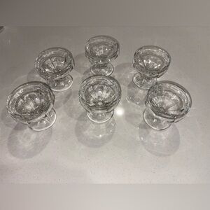 Lot 6 vintage larger Sherbet Ice Cream custard dessert Glasses clear glass
